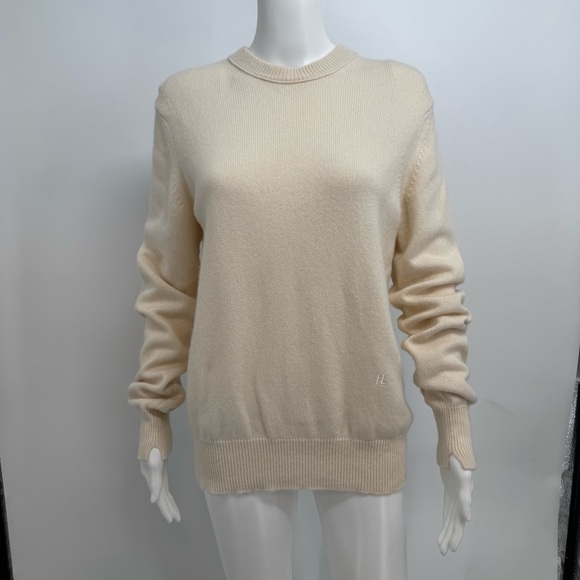 Helmut Lang Women’s XS Cream Cashmere Oversized Sweater With Scottish Yarn